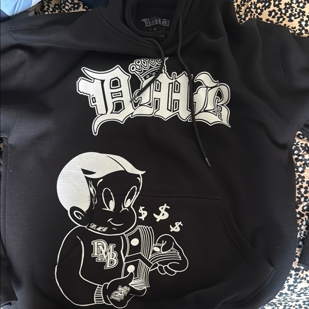 Black Graphic Hoodie for Men